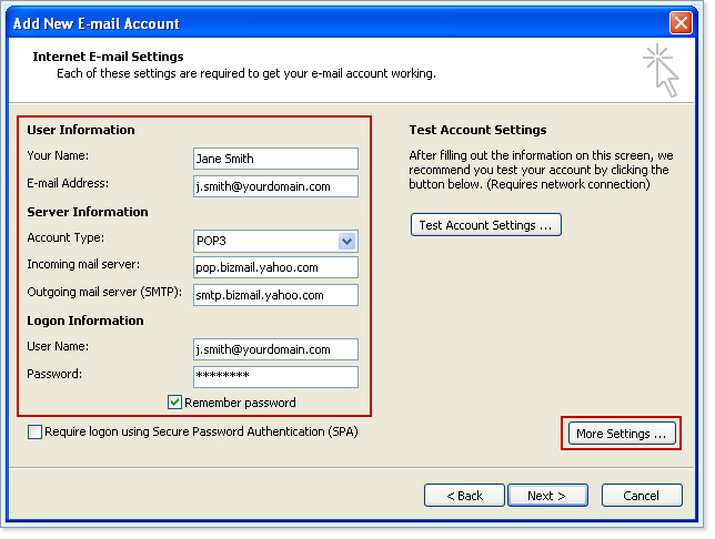 how to setup yahoo mail in outlook 365