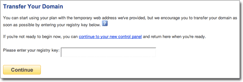 Registry key page