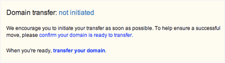 Click the transfer your domain link